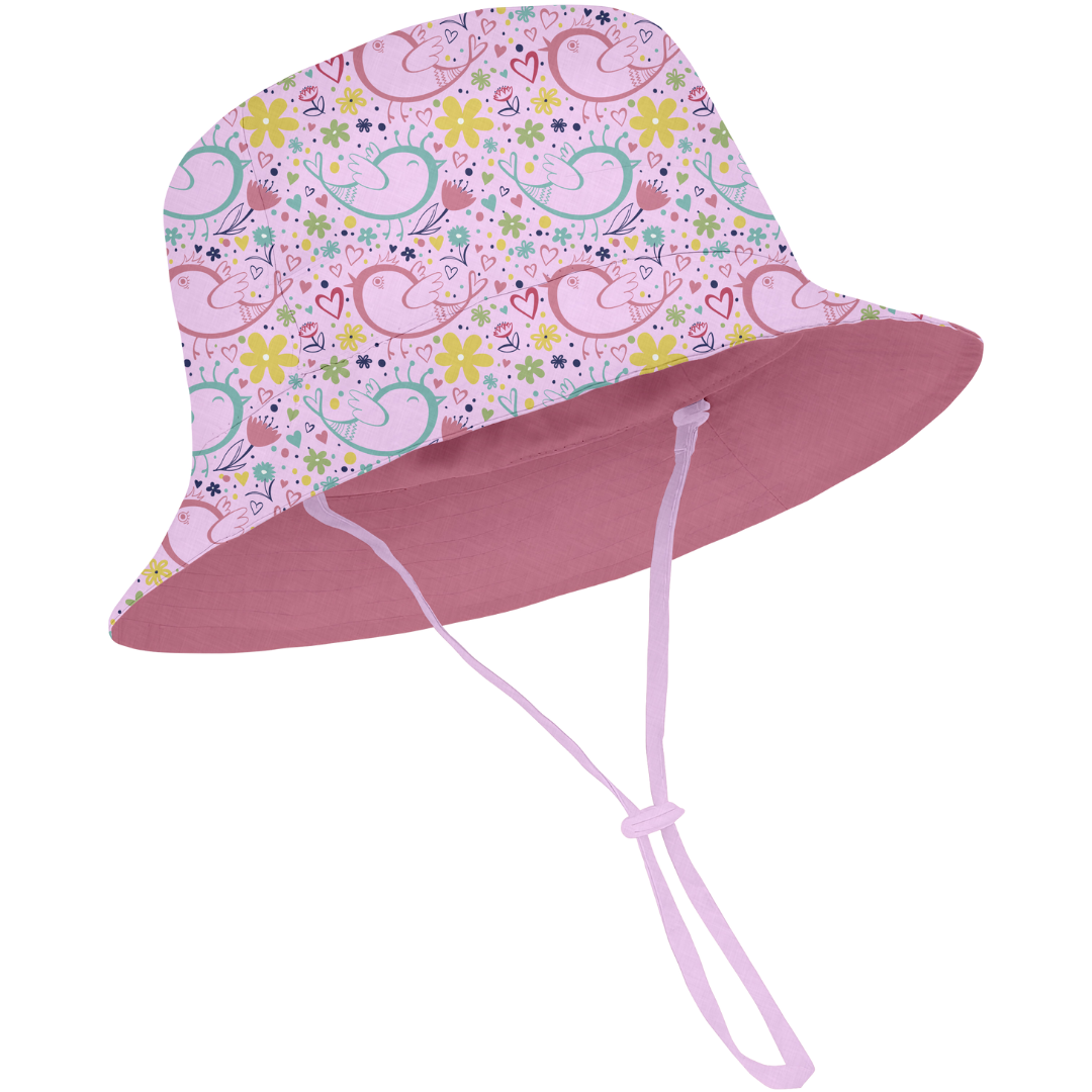 Infant Bucket Hat with Drawstring – Soft, Protective & Stylish