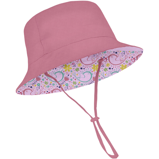 Infant Bucket Hat with Drawstring – Soft, Protective & Stylish