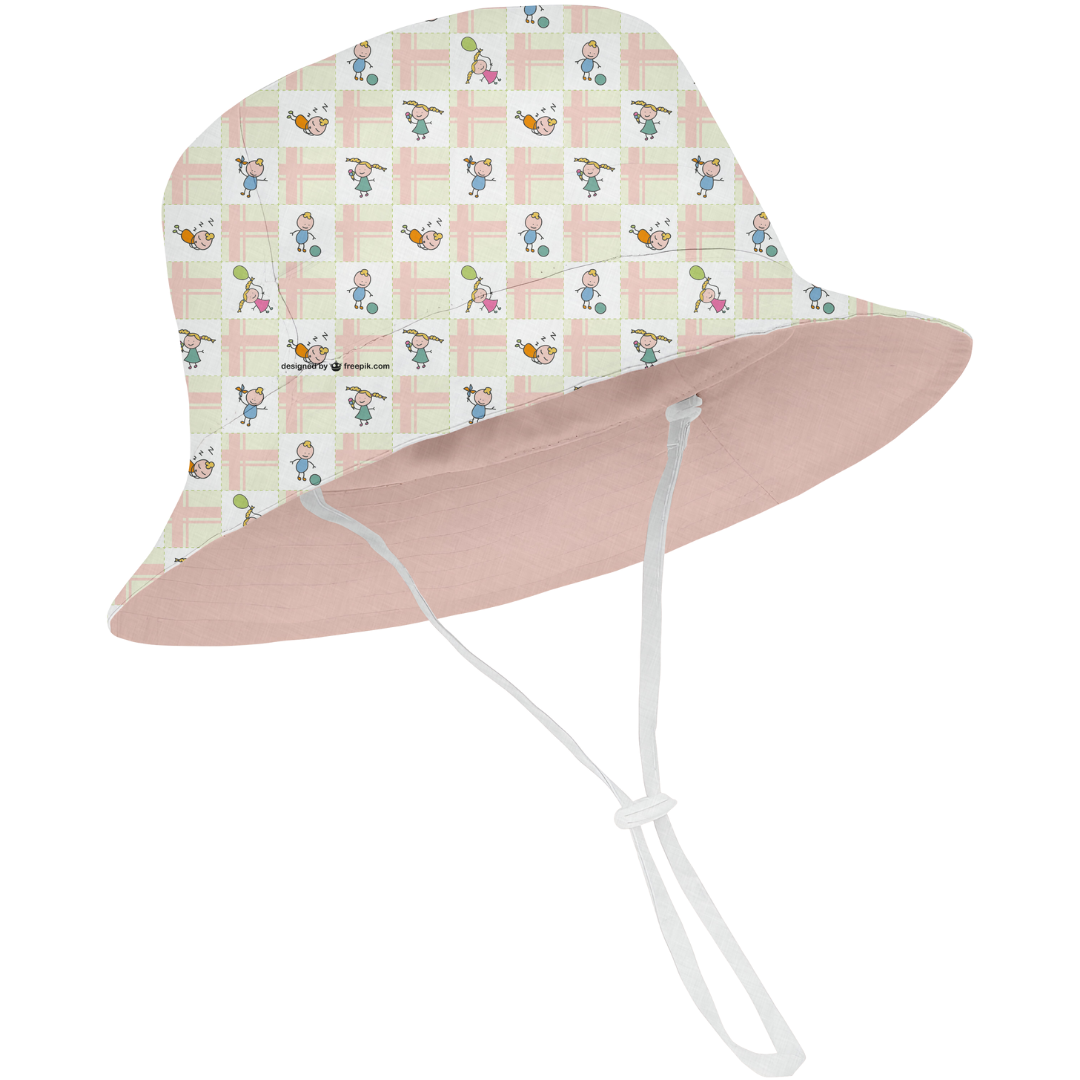 Infant Bucket Hat with Drawstring – Soft, Protective & Stylish