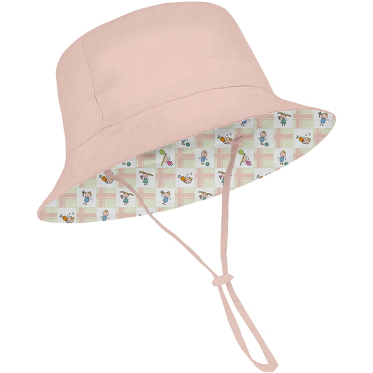 Infant Bucket Hat with Drawstring – Soft, Protective & Stylish