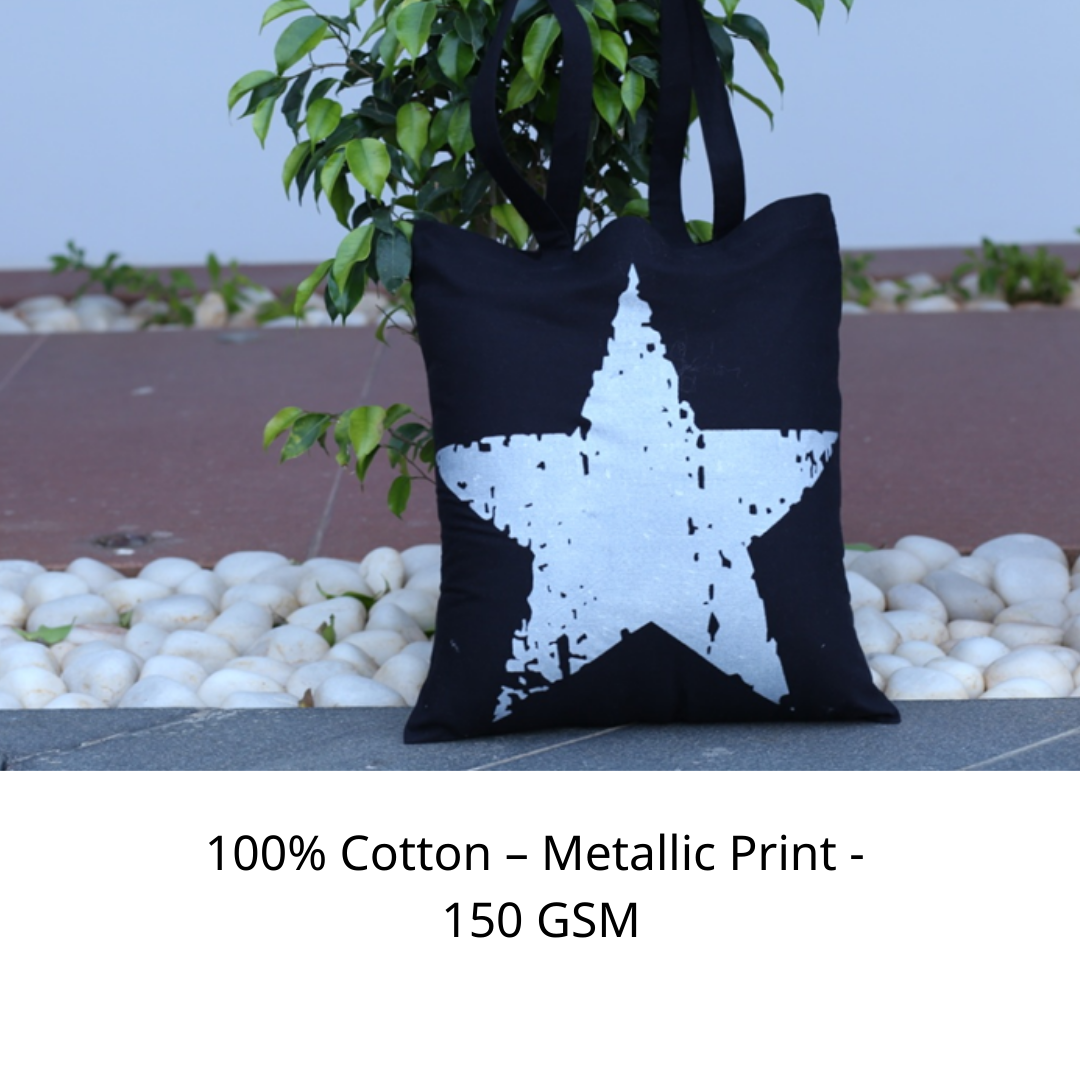 100% COTTON METALLIC PRINT 150 GSM