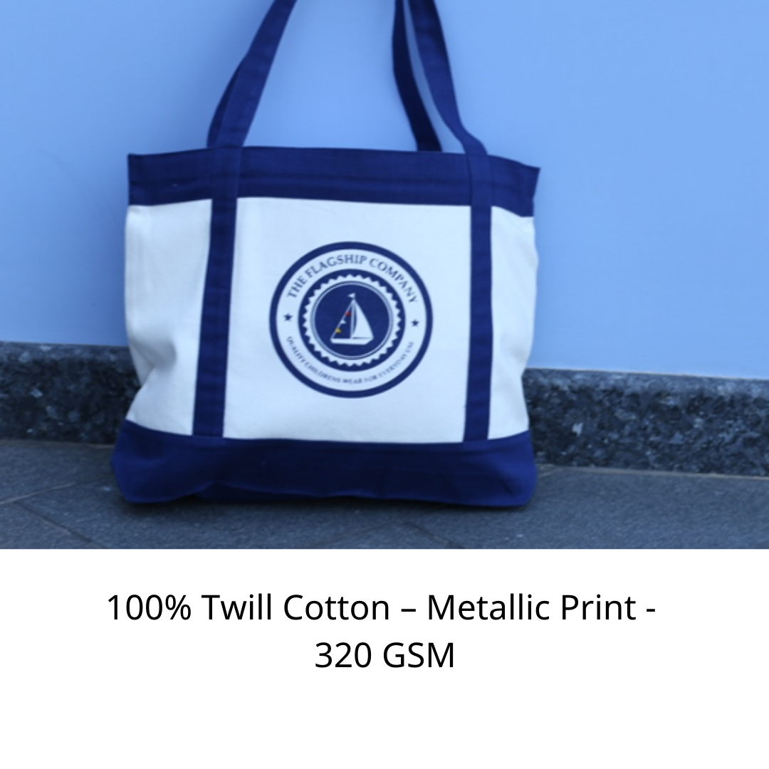 100% TWILL COTTON METALLIC PRINT 320 GSM
