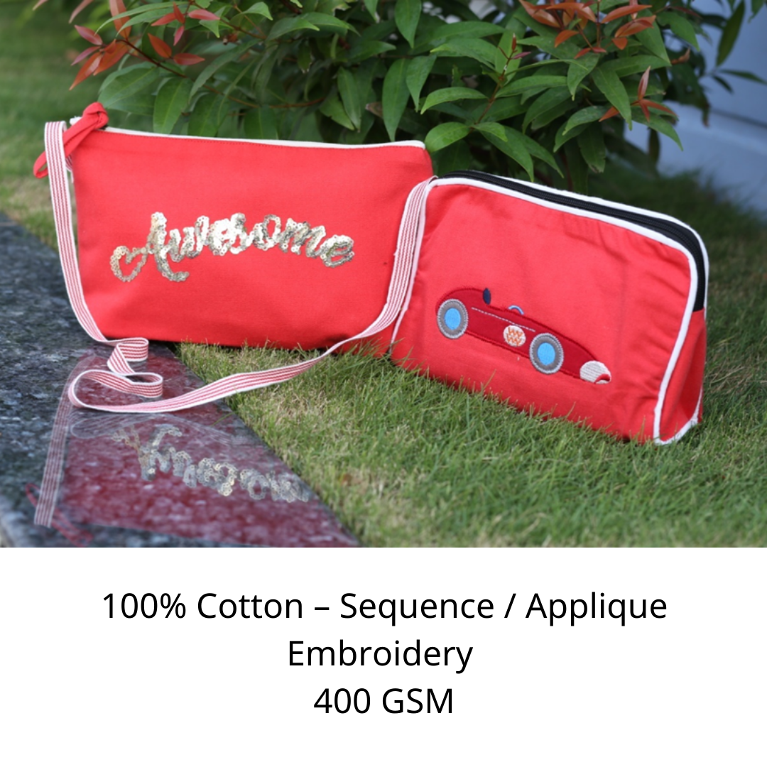100% COTTON SEQUENCE/APPLIQUE EMBROIDERY 400 GSM