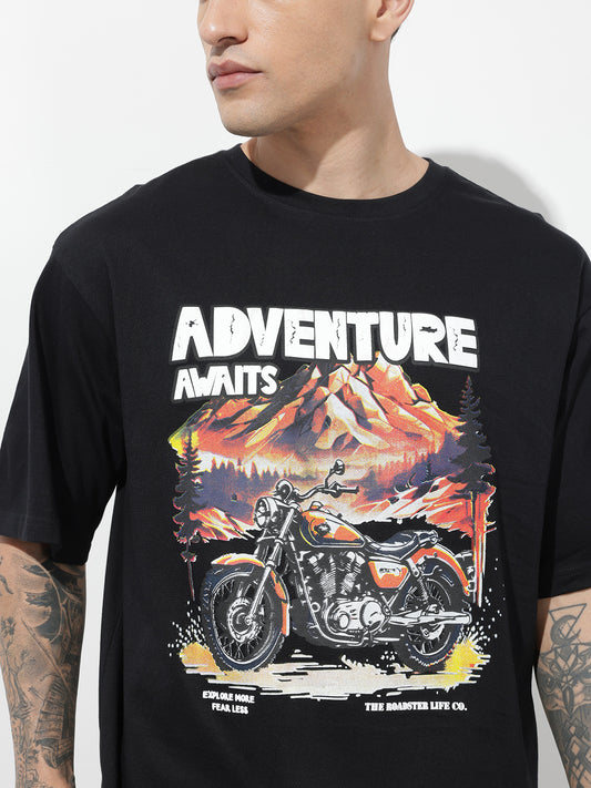 Graphic Printed Pure Cotton Relaxed Fit T-Shirt