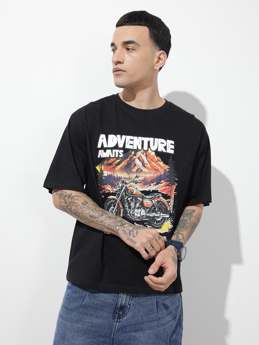 Graphic Printed Pure Cotton Relaxed Fit T-Shirt