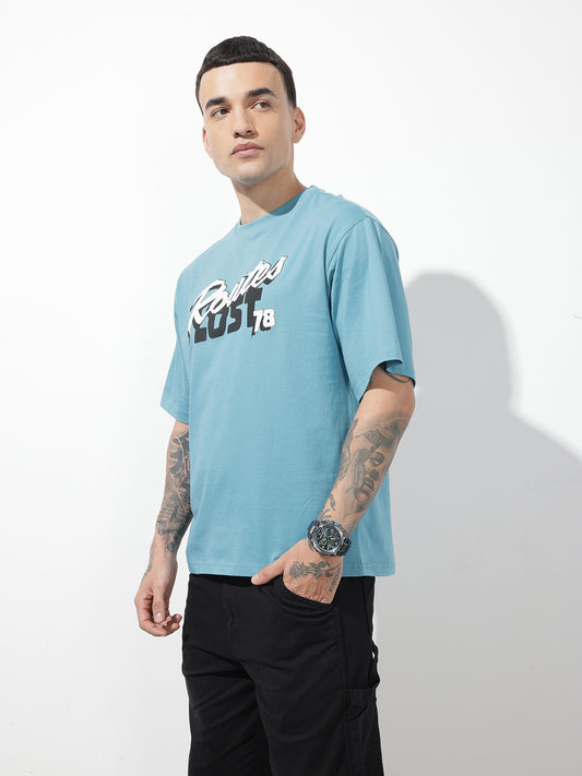 Graphic Printed Relaxed-Fit Round Neck T-Shirt