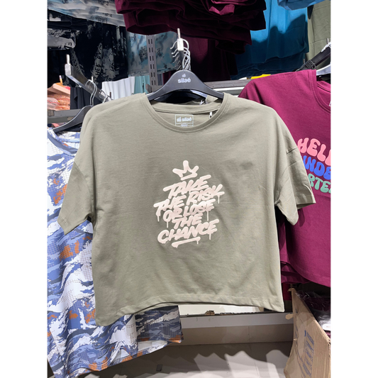 WOMENS CROP TOP- TAKE THE RISK