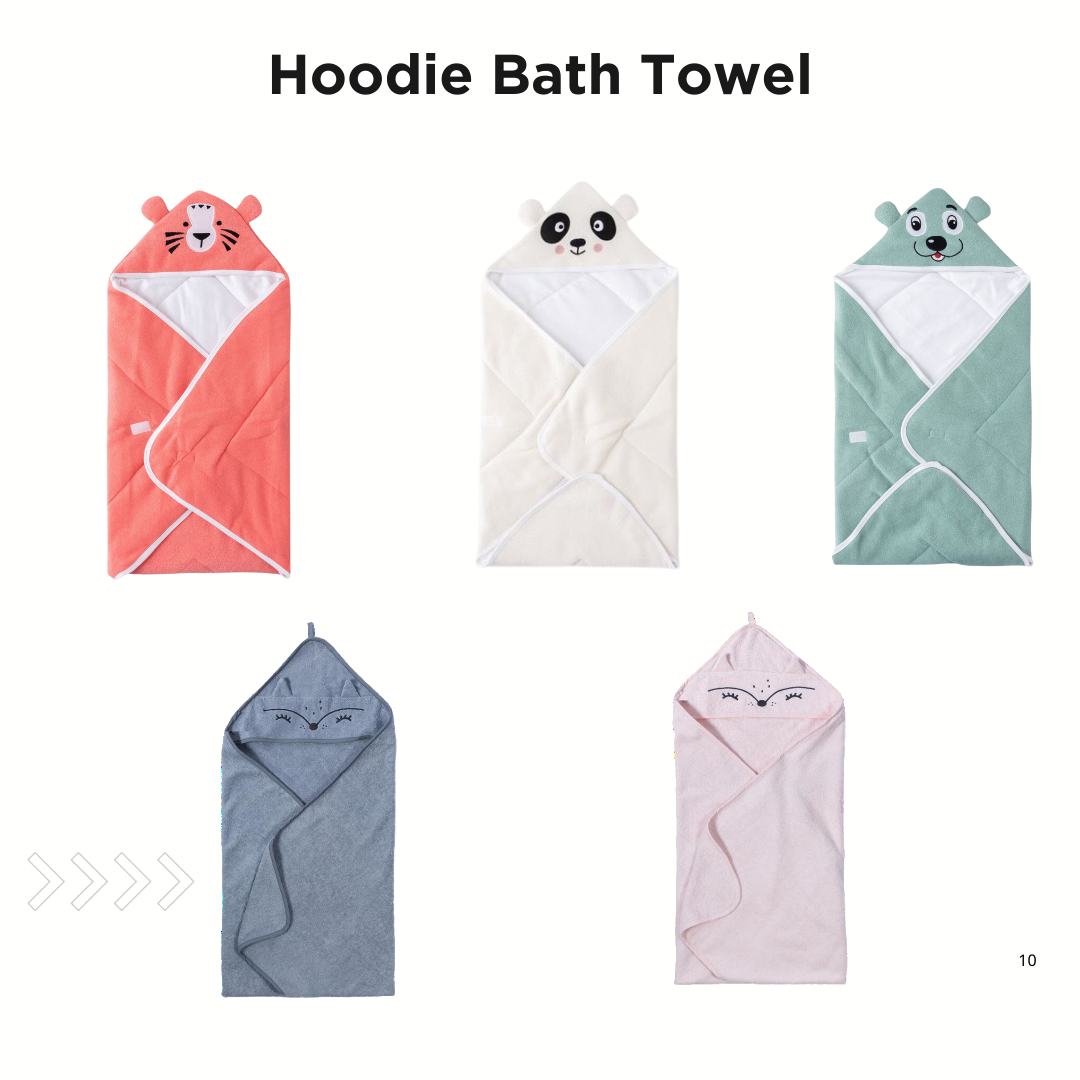 INFANTS HOODIE BATH TOWELS