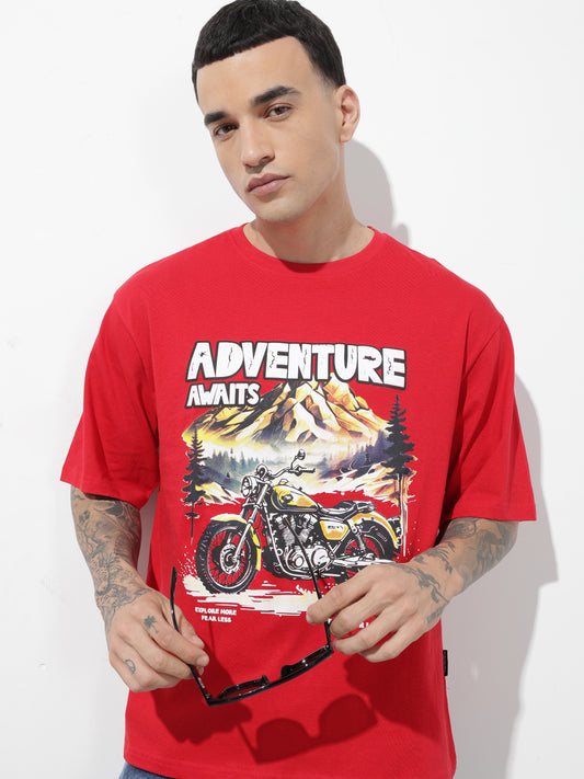 Graphic Printed Pure Cotton Relaxed Fit T-Shirt