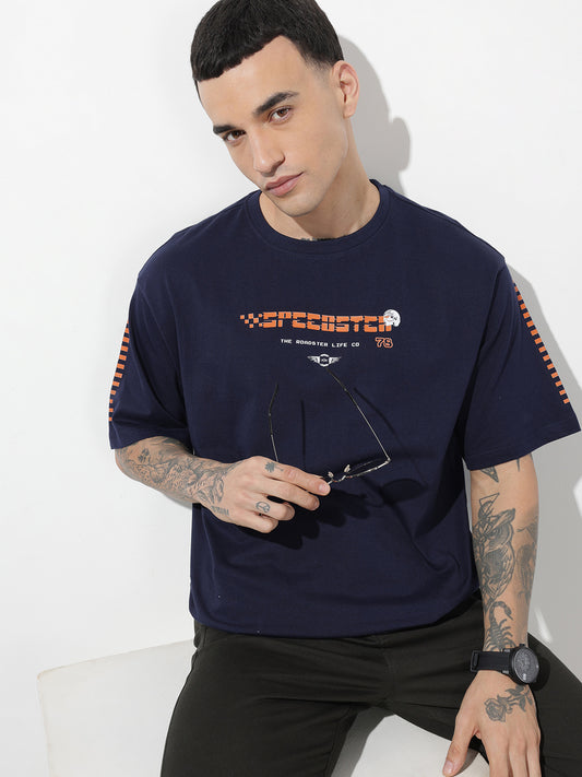 Typography Printed Pure Cotton Relaxed Fit T-Shirt