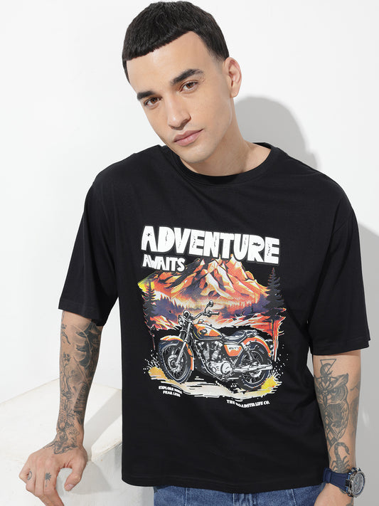 Graphic Printed Pure Cotton Relaxed Fit T-Shirt