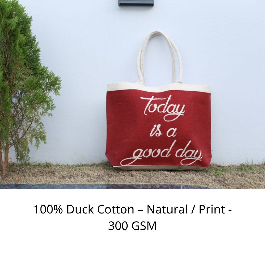 100% COTTON  DUCK CANVAS NATURAL / PRINT 300 GSM