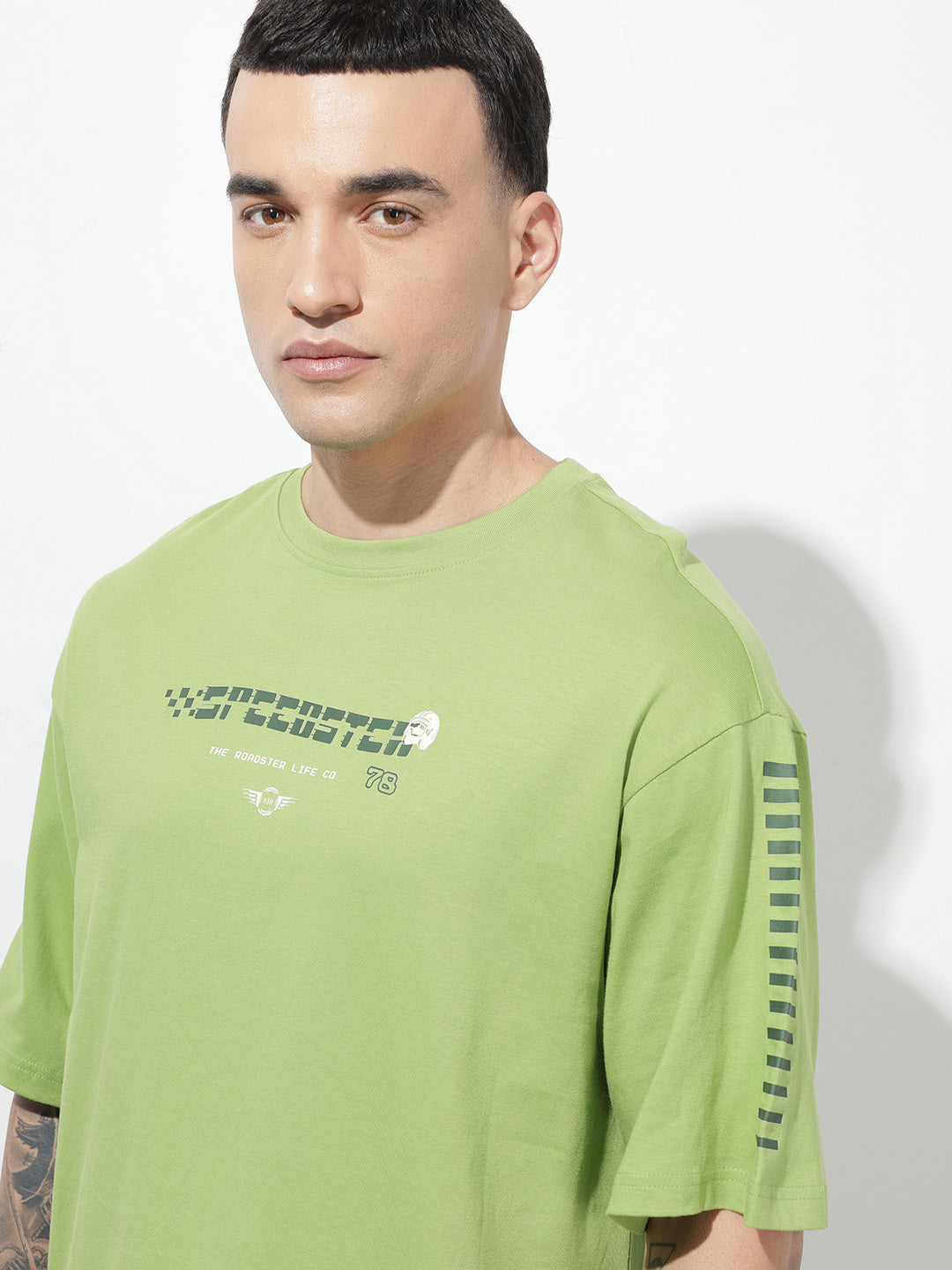 Typography Printed Relaxed-Fit Pure Cotton T-Shirt