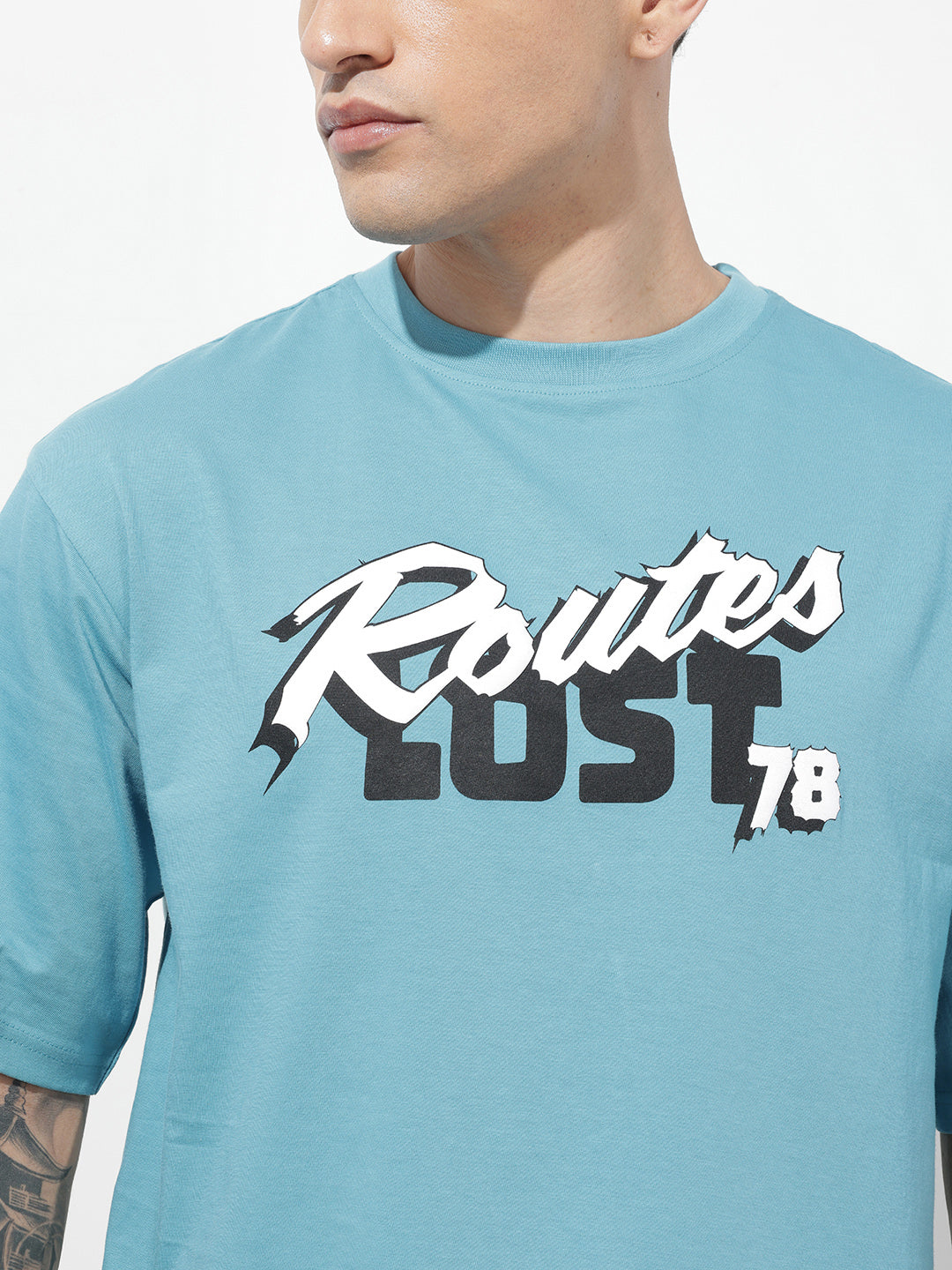 Graphic Printed Relaxed-Fit Round Neck T-Shirt