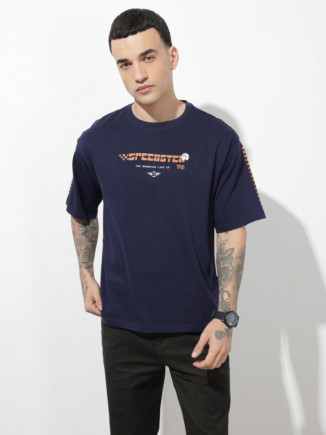 Typography Printed Pure Cotton Relaxed Fit T-Shirt