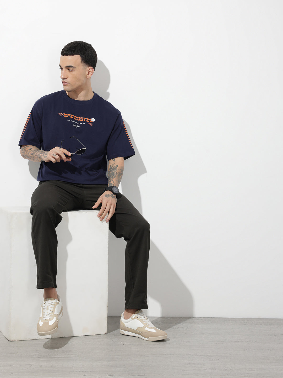 Typography Printed Pure Cotton Relaxed Fit T-Shirt