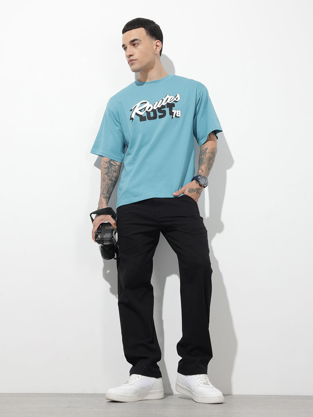 Graphic Printed Relaxed-Fit Round Neck T-Shirt