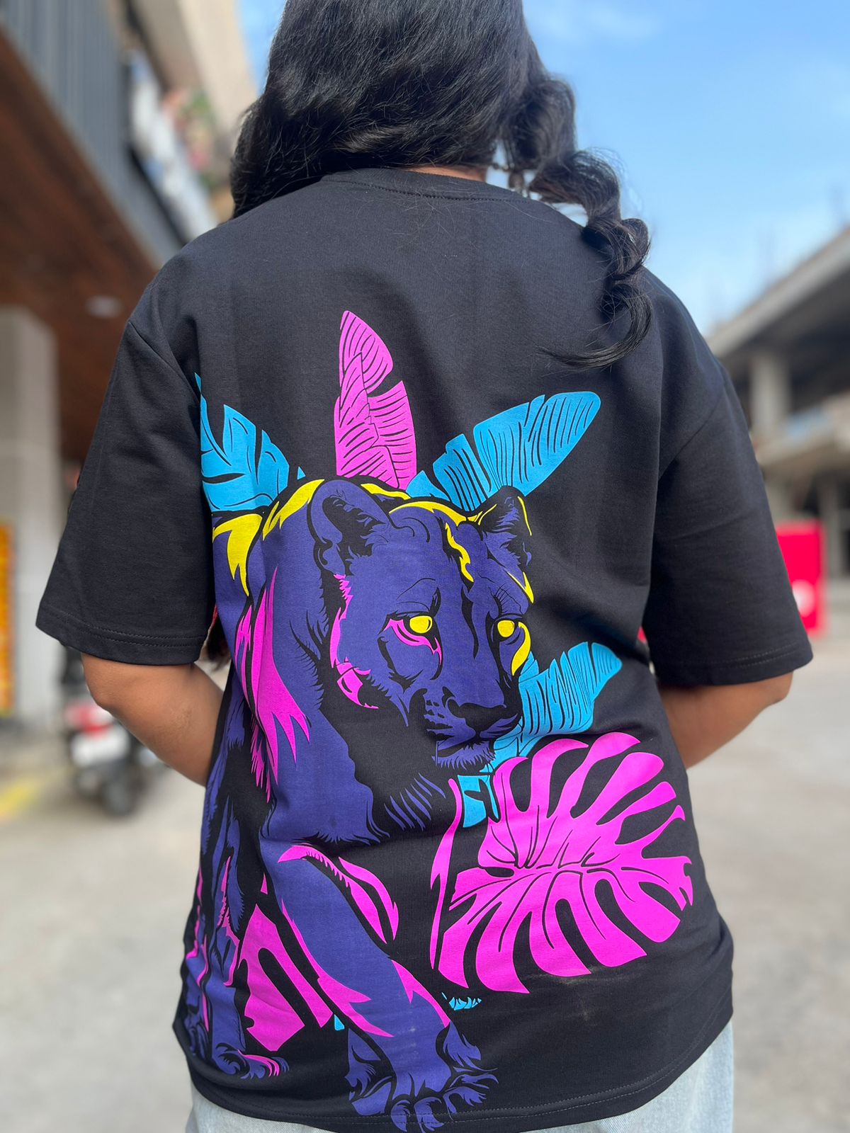 OVERSIZE TSHIRT PANTHER PRINT