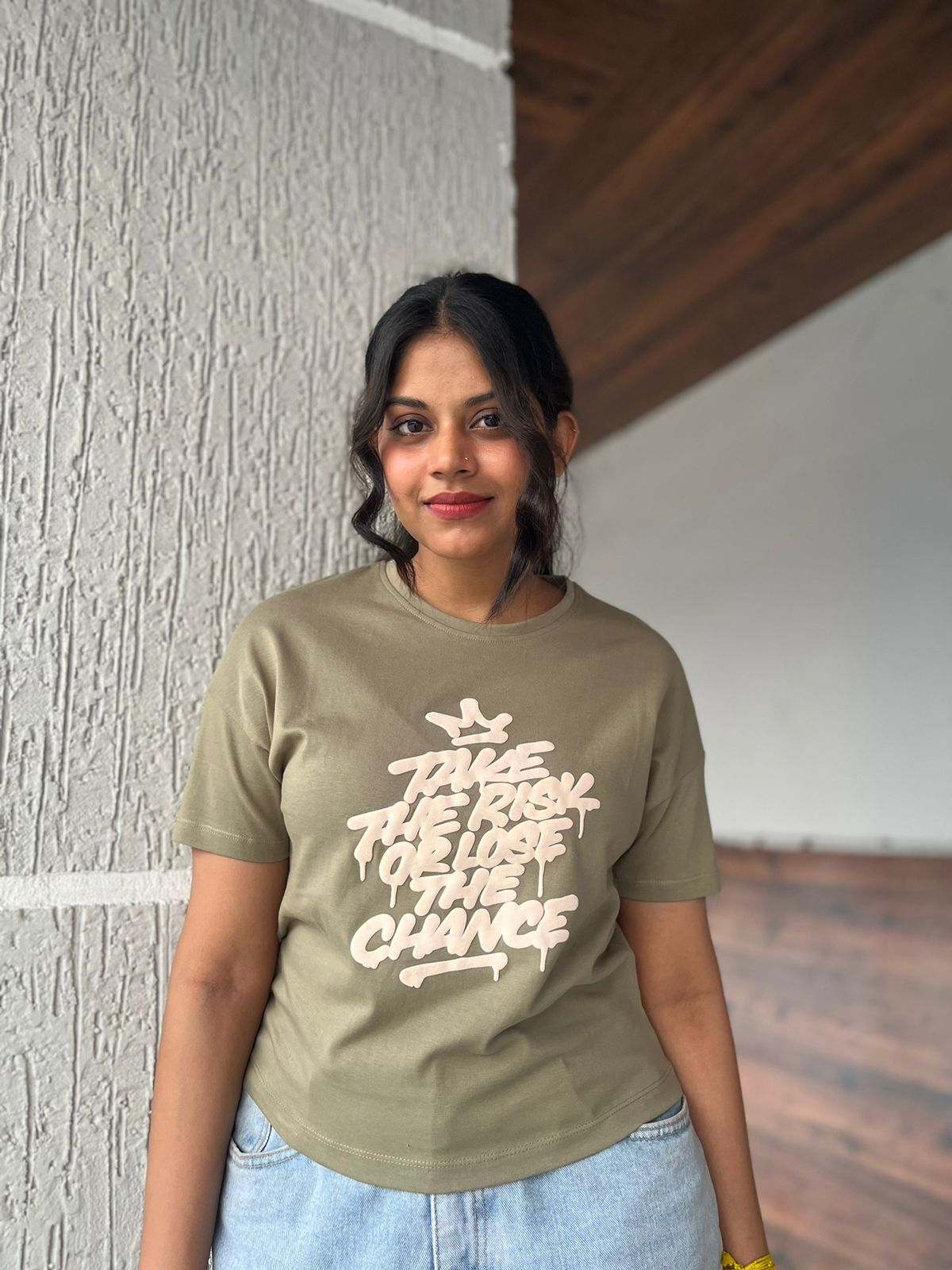 WOMENS CROP TOP- TAKE THE RISK